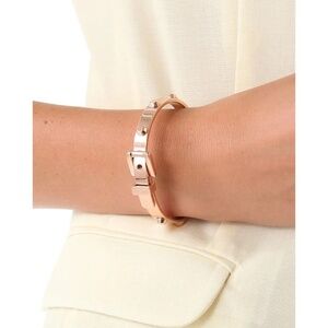 Michael Kors Women’s Gold Tone ASTOR Belt Motif Hinged Bangle Bracelet